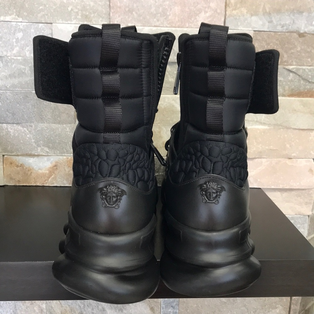 🎁 Versace Men's Chain Reaction High Top Sneakers Boot - Picture 3 of 9